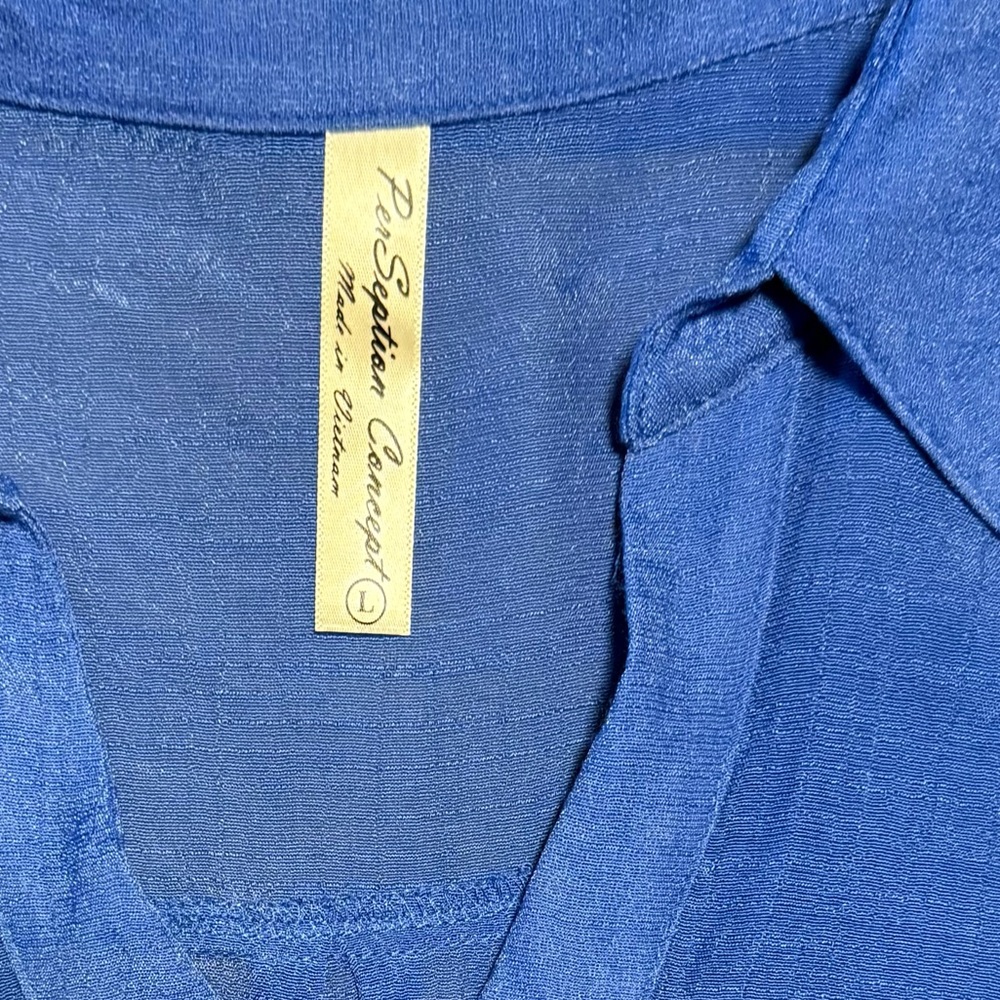 NWT PerSeption Concept Blue Button Down Shirt - Picture 9 of 11